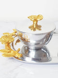 Ensemble plateau et pots silver/gold