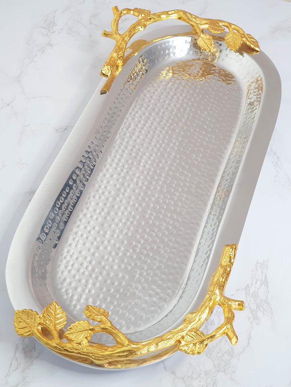 Plateau martelé Silver/Gold