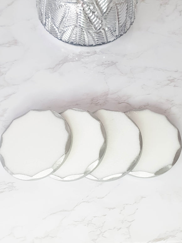 4 Dessous de verre Marbre Silver