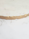 Plateau Rond Marbre Gold