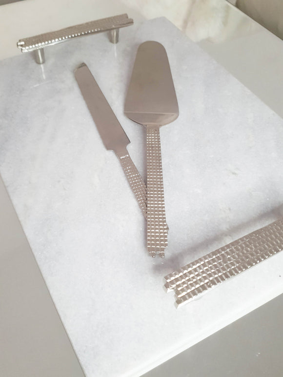 Set couteau et pelle à gâteau Mosaïque Silver
