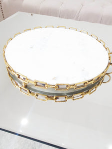 Plateau marbre Chaine Gold