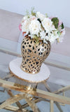Plateau Rond Marbre Gold