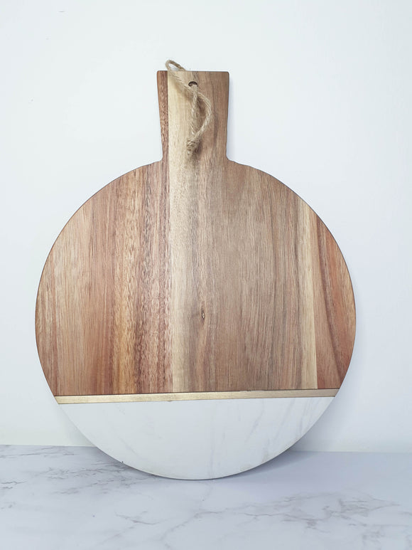 Planche ronde Marbre & Acacia