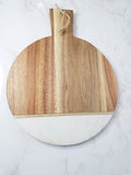 Planche ronde Marbre & Acacia